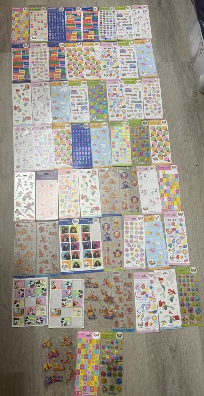 Hallmark Y2K 2000s Sticker Lot 59 Sheets Vintage Mostly New
